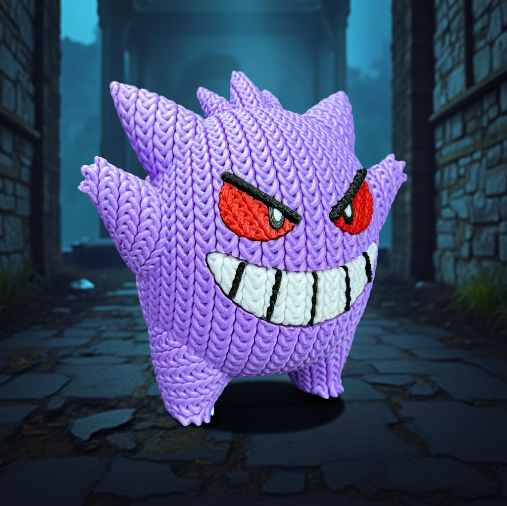 Gengar Knitted Pokémon – 3D Printed Collectible Figure
