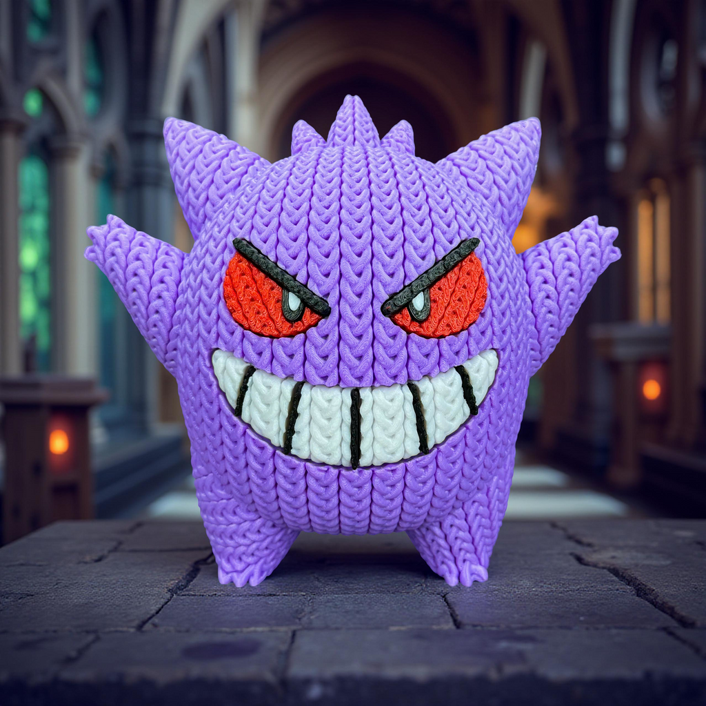 Gengar Knitted Pokémon – 3D Printed Collectible Figure