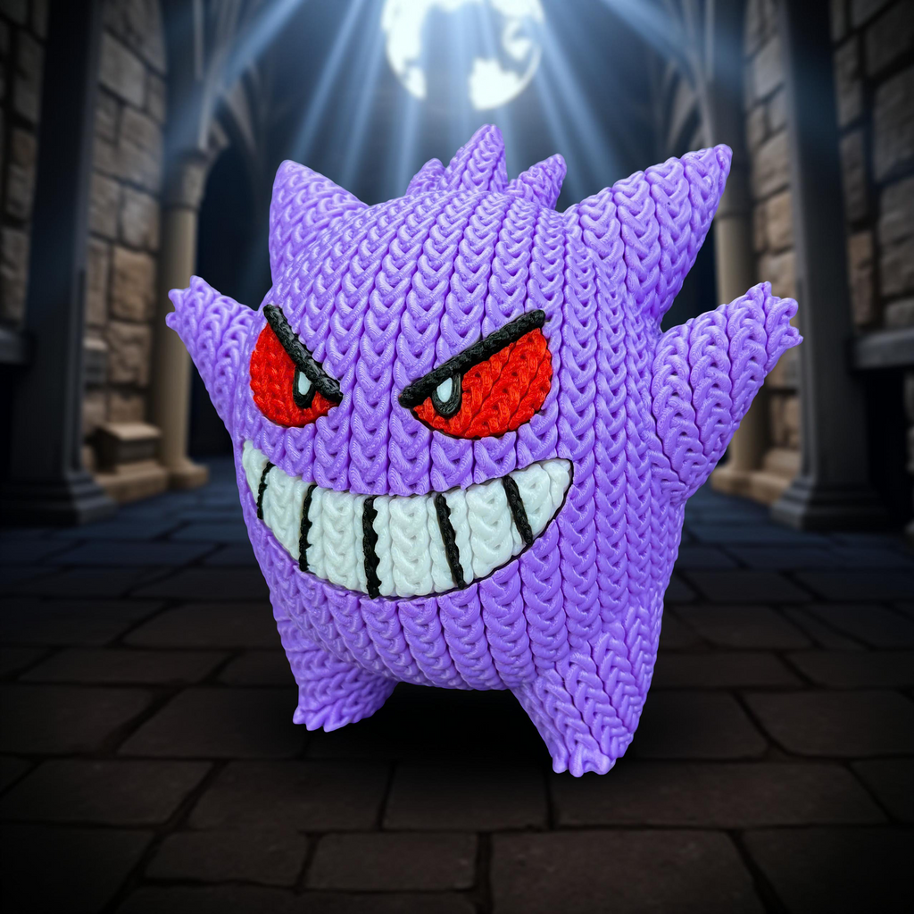Gengar Knitted Pokémon – 3D Printed Collectible Figure